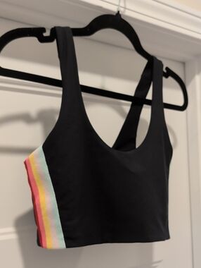 Spiritual Gangster Black and Gold Sports Bra